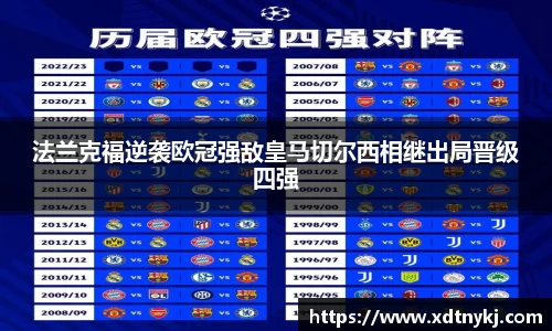 法兰克福逆袭欧冠强敌皇马切尔西相继出局晋级四强